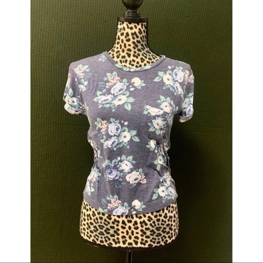 Navy Floral Top